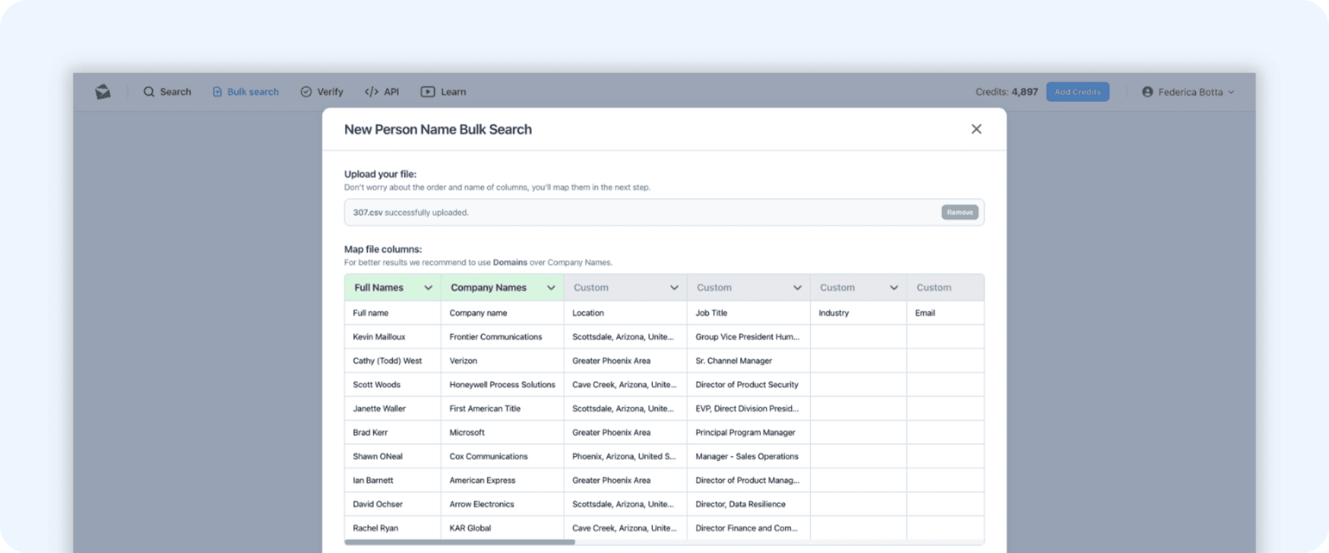Step 3: Upload Your File & Map the Columns