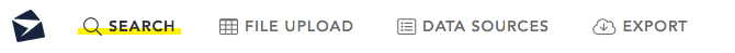 AMF navigation bar with file upload option