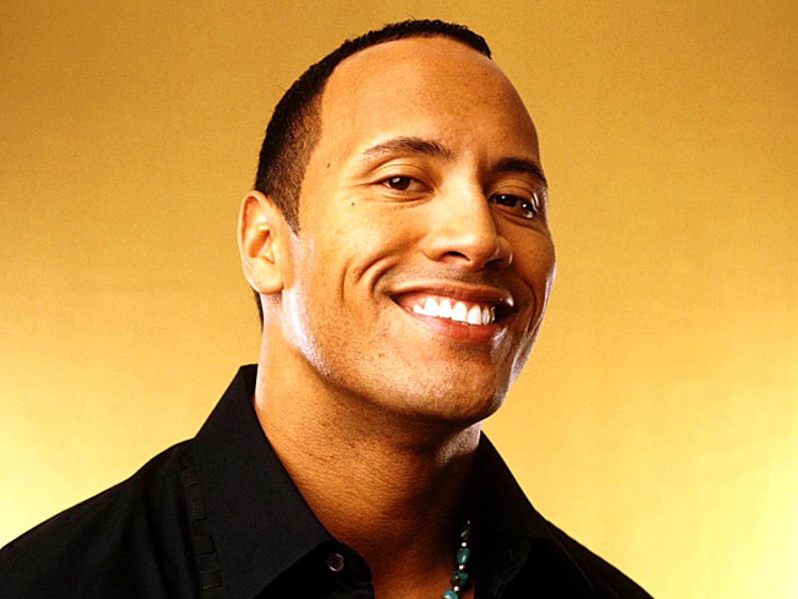 The Rock smirking