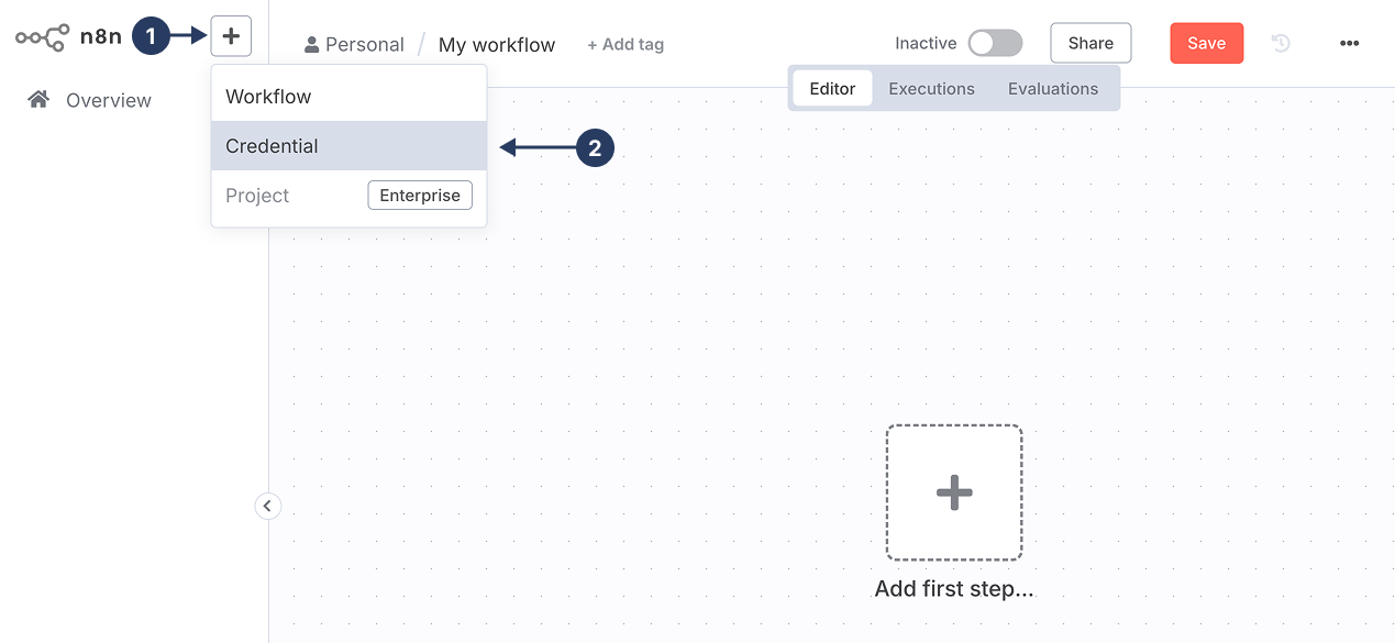 n8n Add New Credential